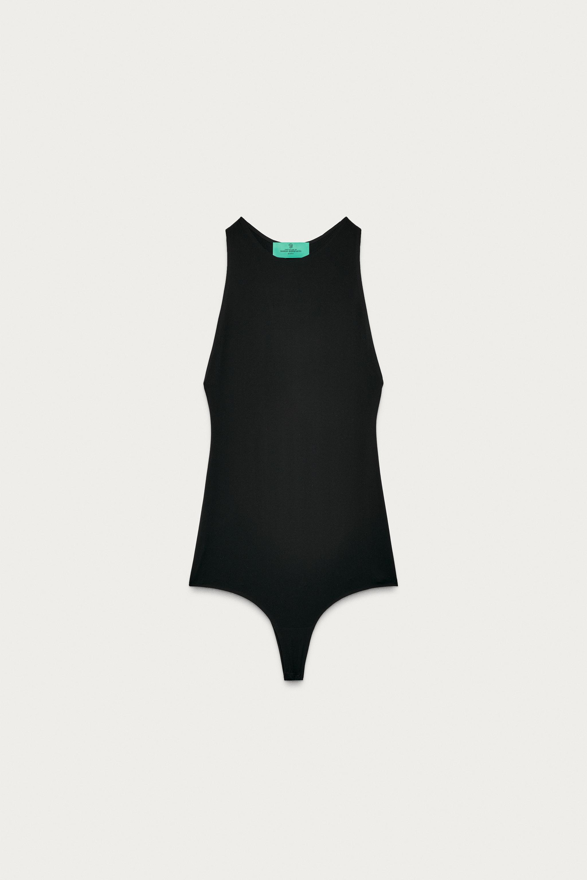 MARISA BERENSON X ZARA HALTER BODYSUIT — Black