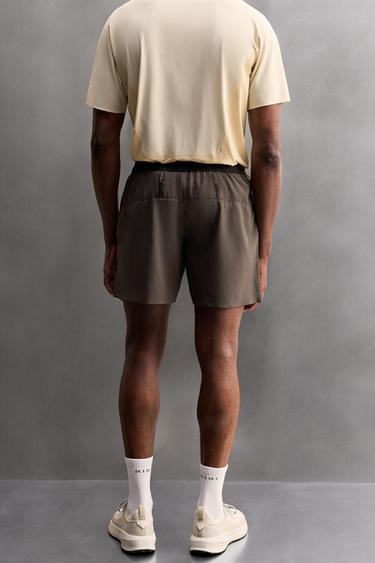 COLOUR BLOCK RUNNING SHORTS - Brown by Zara - Image 2