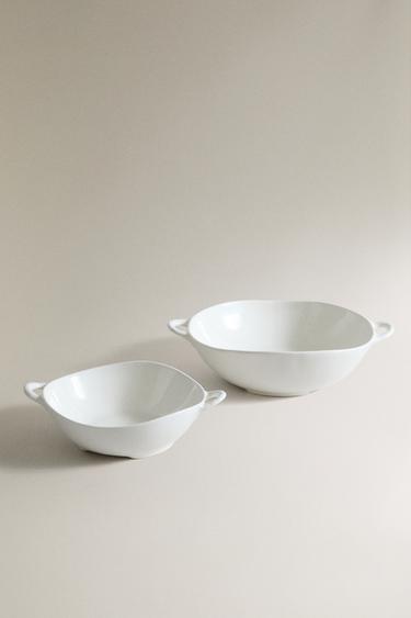 PORCELAIN SALAD BOWL WITH HANDLES - White by Zara - Image 0
