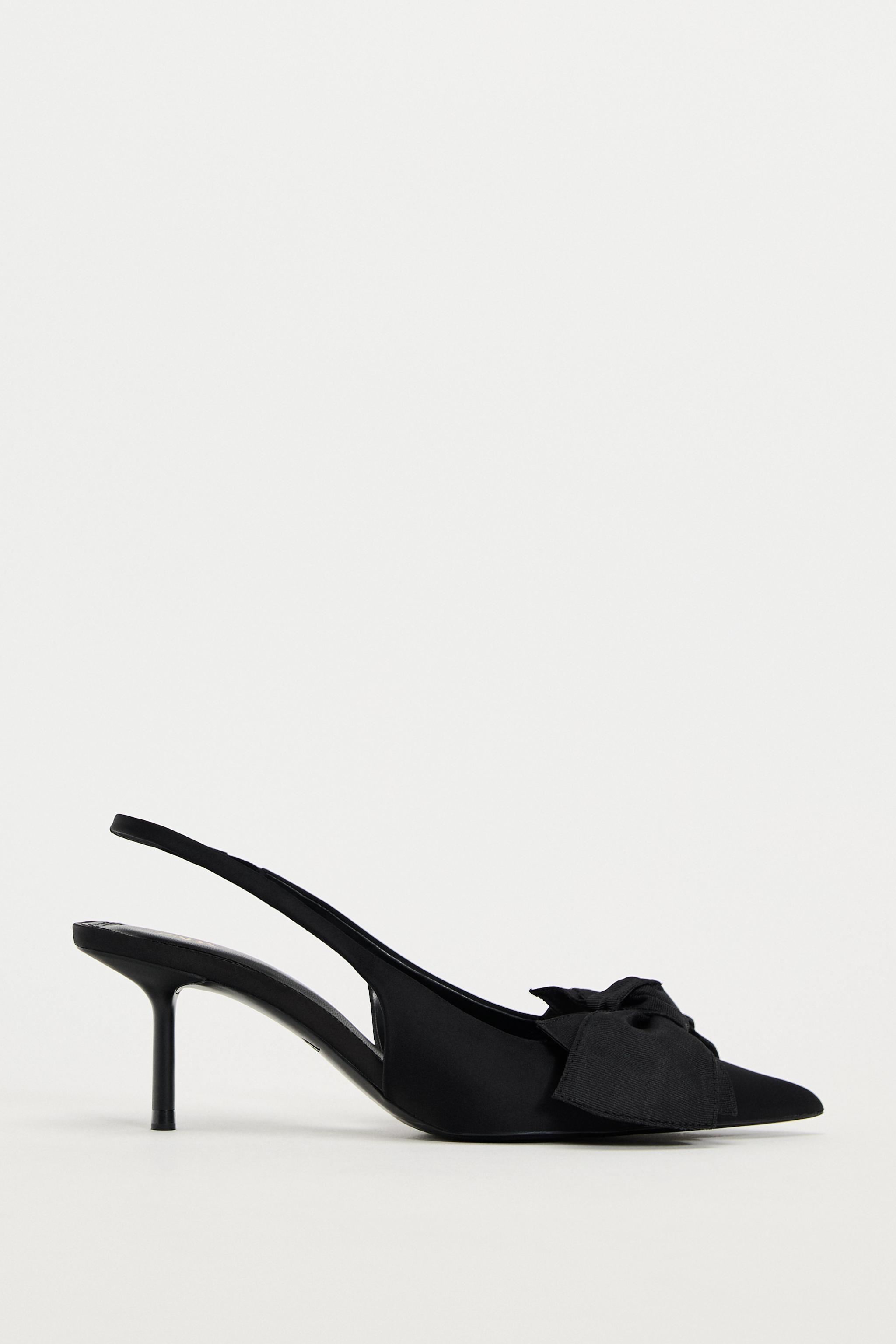 Zara black slingback shoes Clearance