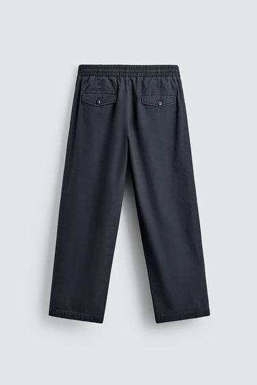 WASHED RELAXED FIT TROUSERS - Grey / Blue by Zara - Image 6