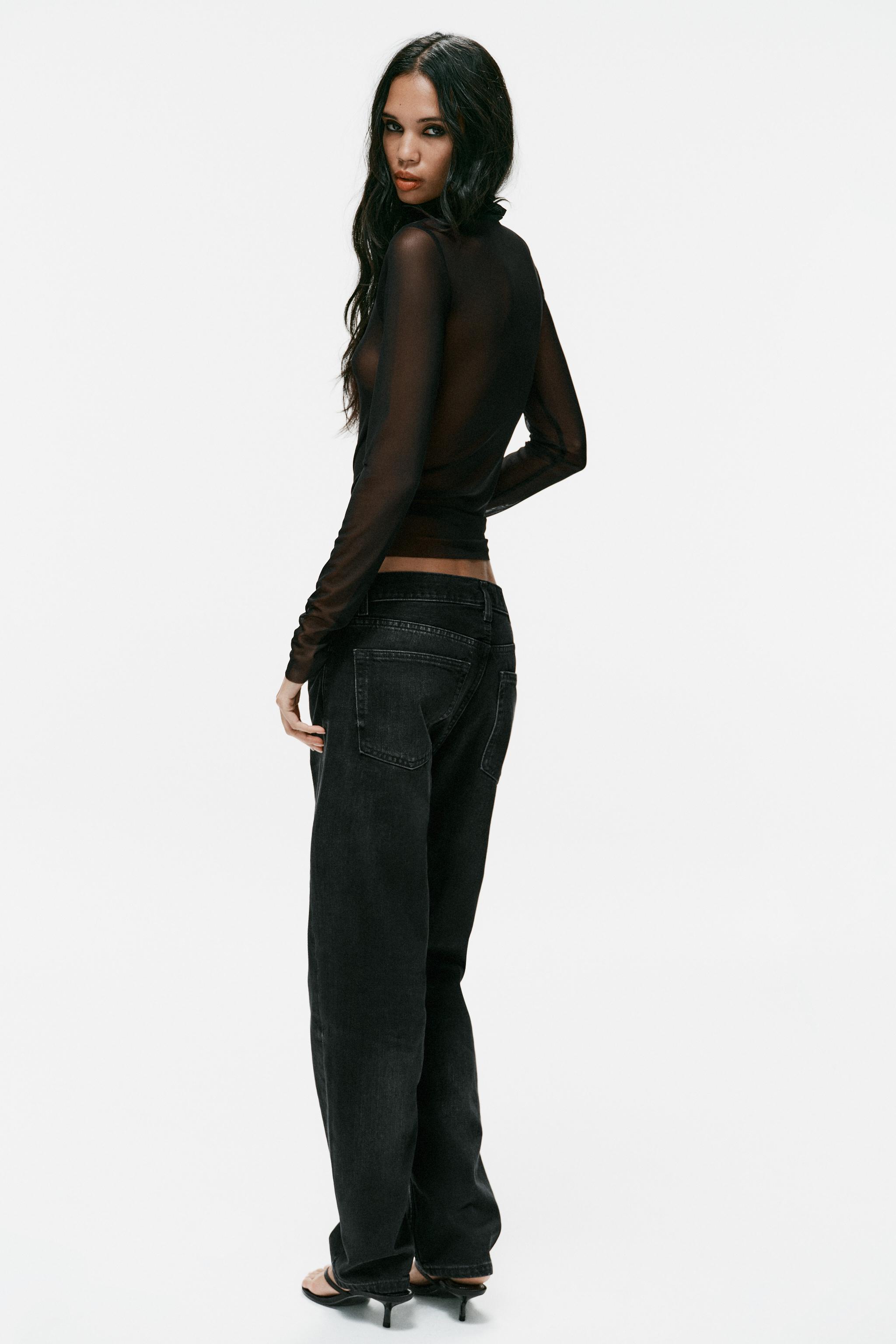 MOCK NECK TULLE TOP
