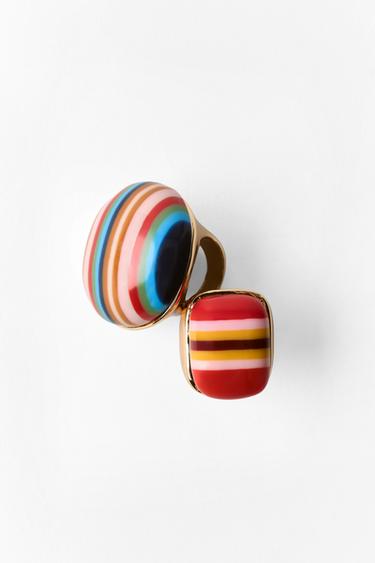 შესაფუთი 2 ბეჭედი ზოლები ფისი - Zara-ს Multicoloured