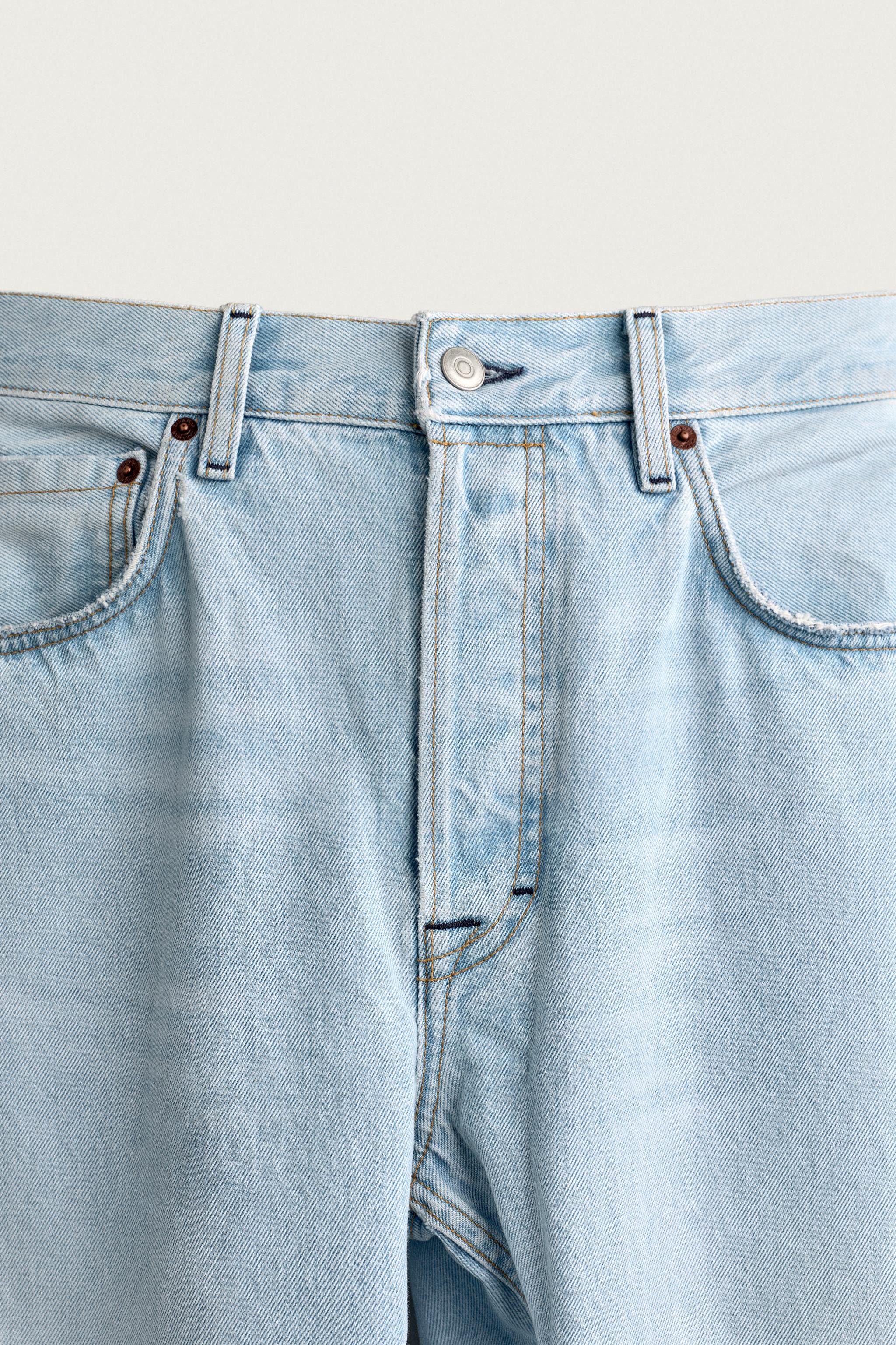 Мужские джинсы Zara RIPPED BARREL FIT JEANS — фото 8