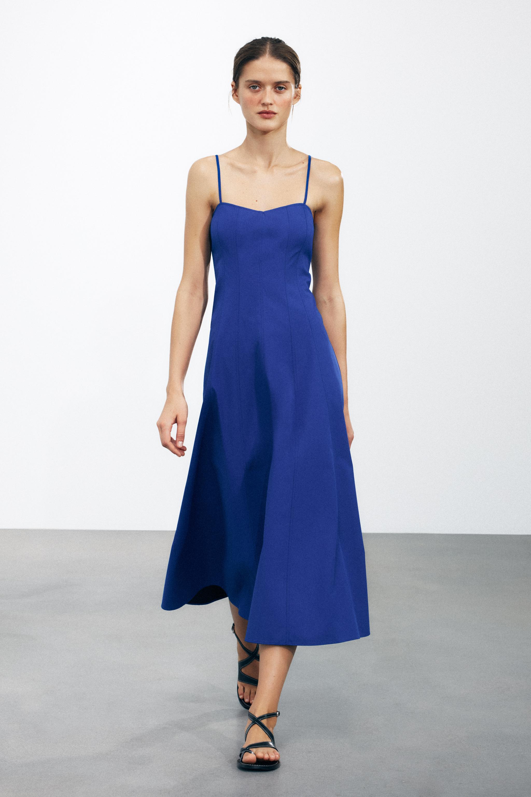 Robe Longue Zara Robe Bleu Roi Zara Robe Longue Fluide Imprimée