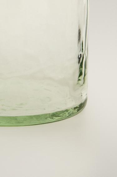 HAMMERED EFFECT GLASS TUMBLER - Green by Zara - Image 3