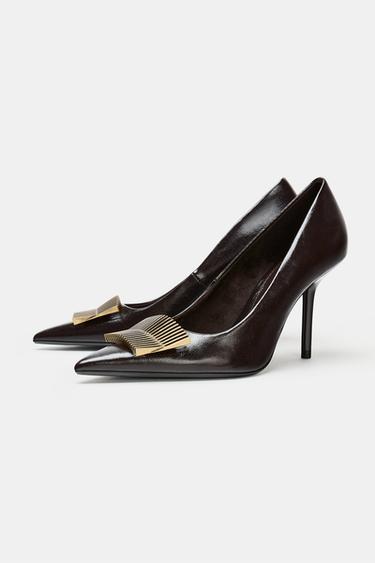 CHAUSSURES À TALONS AVEC DÉCOR - Bordeaux de Zara - Image 3
