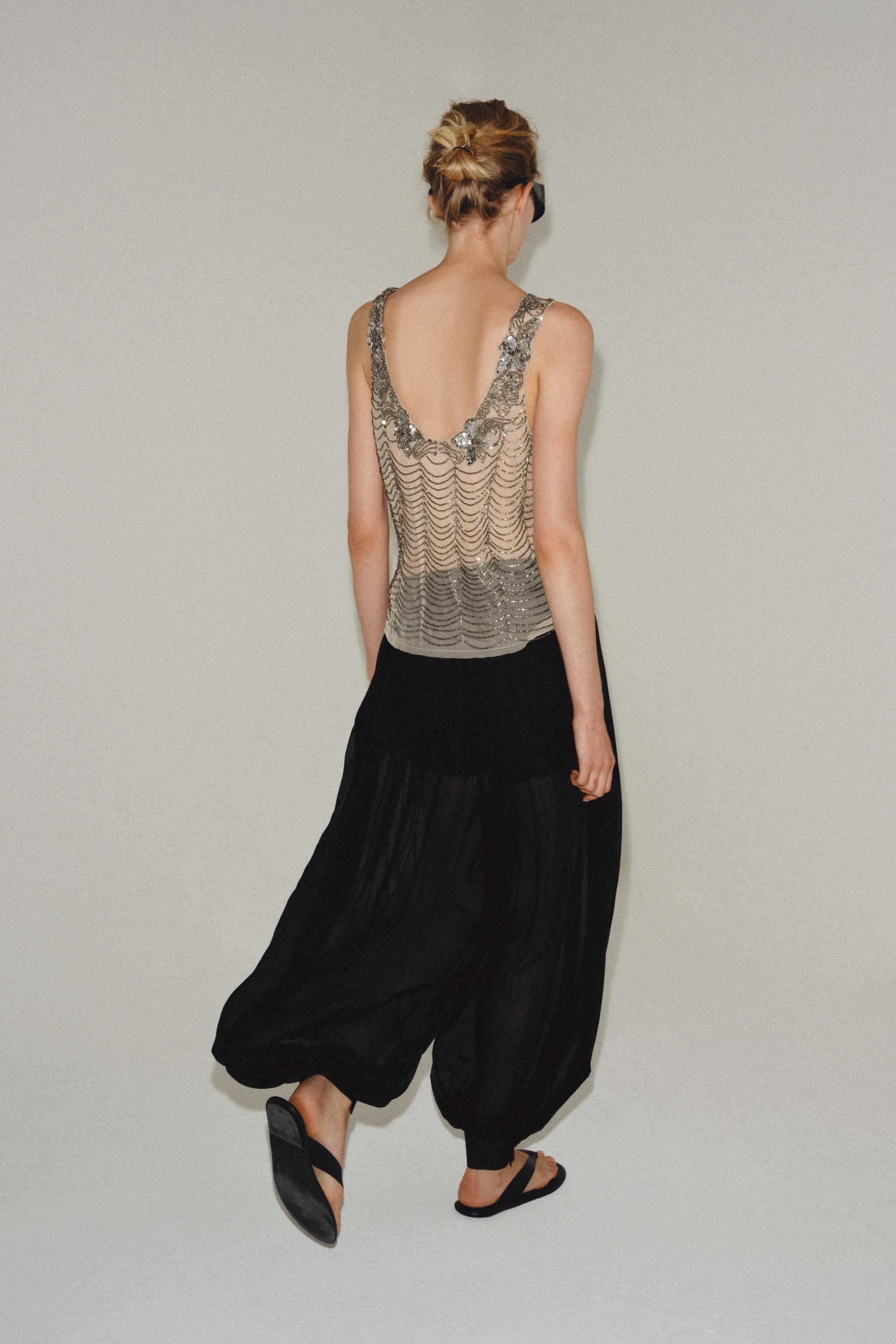 Женские рубашки Zara ZW COLLECTION BEADED TOP — фото 7