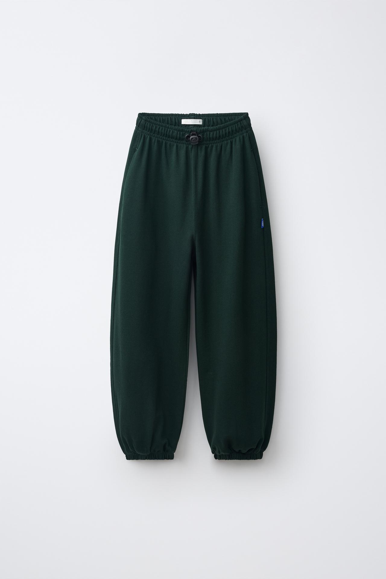 LABEL JOGGER PANTS — Dark green