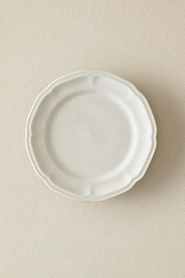 ASSIETTE DESSERT PORCELAINE RELIEF - Blanc de Zara - Image 4