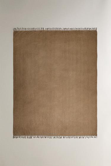 STRIPED COTTON BLANKET - striped by Zara - Image 0