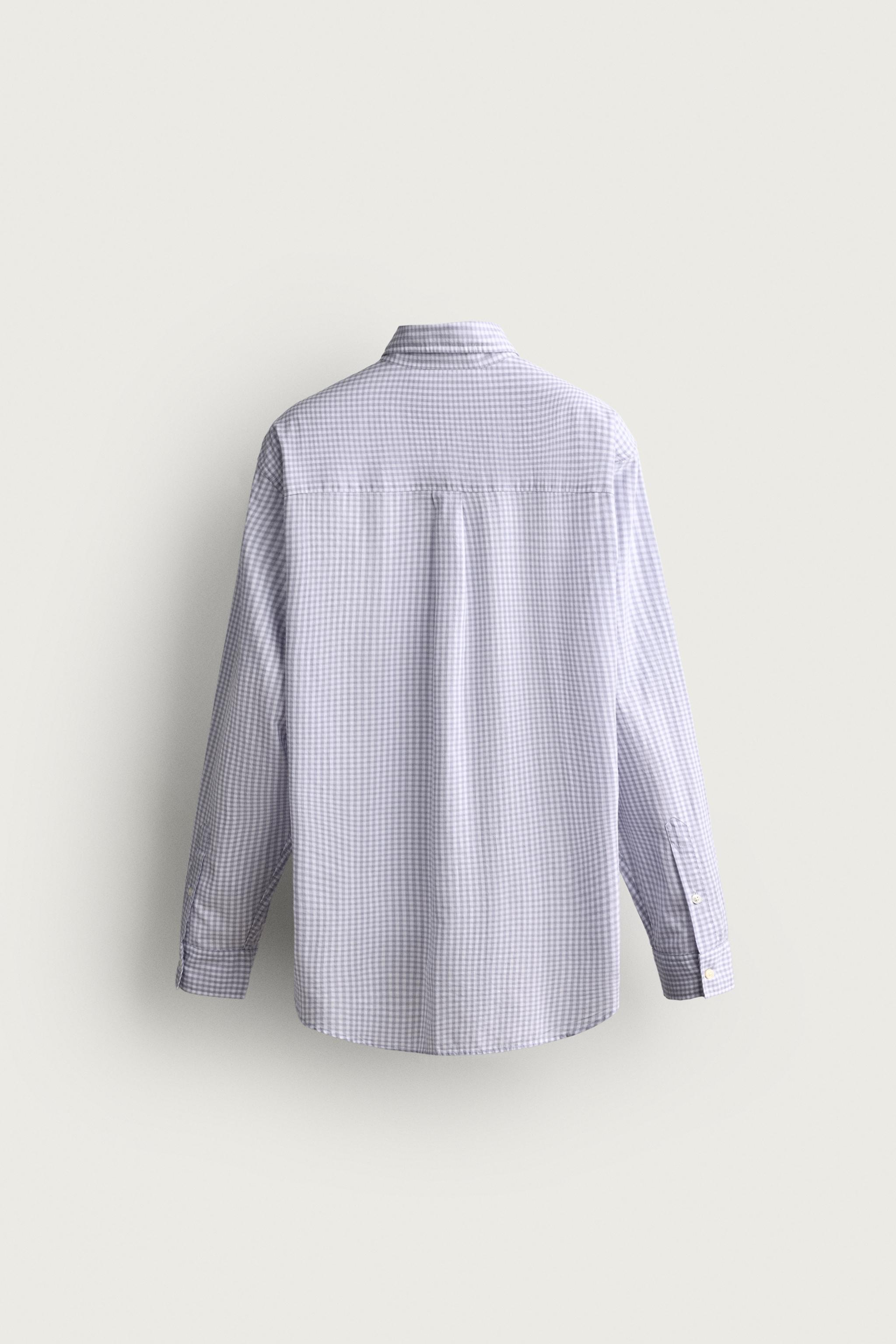 Мужские рубашки Zara REGULAR FIT PLAID SHIRT — фото 8
