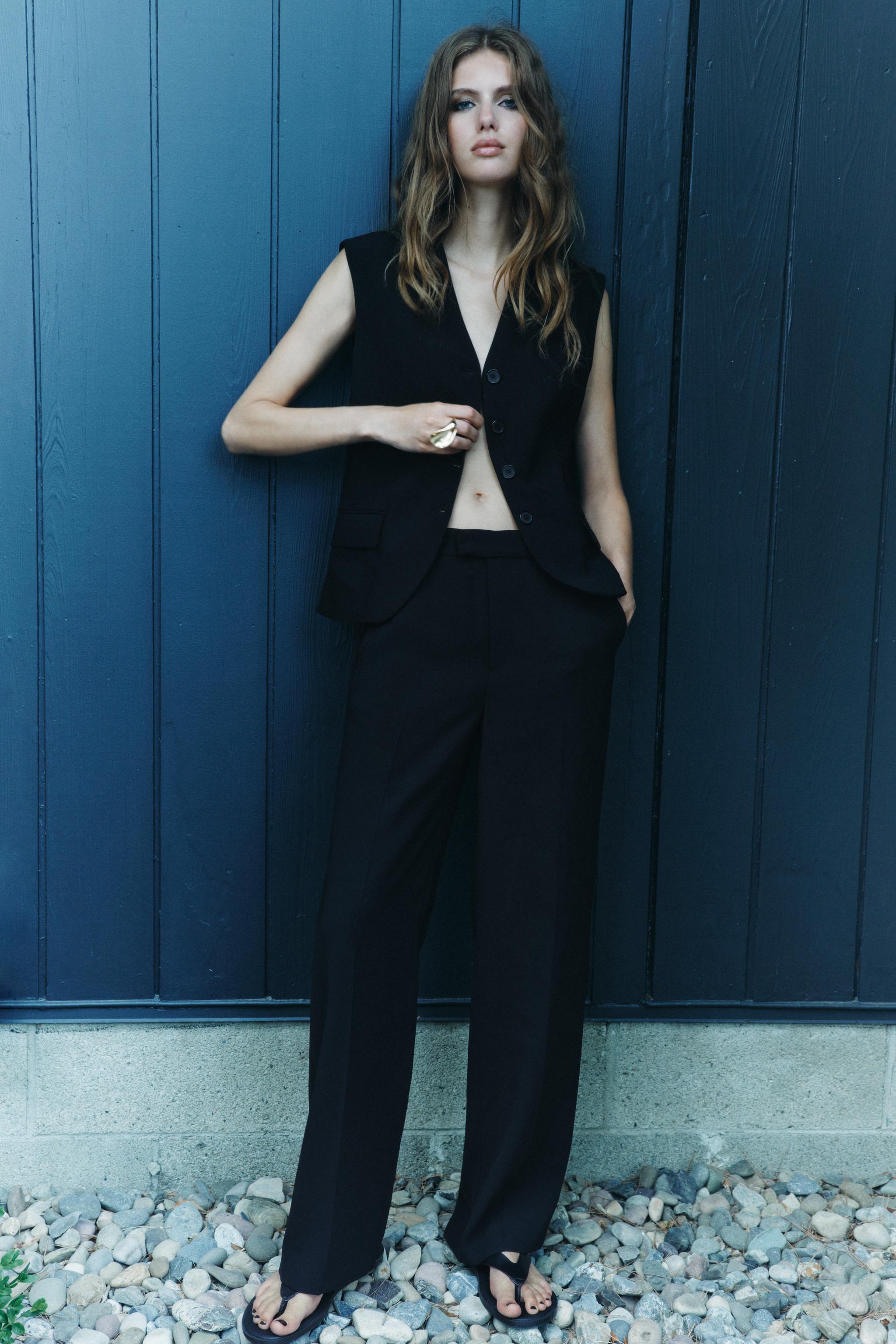 FLOWY STRAIGHT LEG PANTS ZW COLLECTION - Black | ZARA United States FLOWY STRAIGHT LEG PANTS ZW COLLECTION - Black | ZARA United States