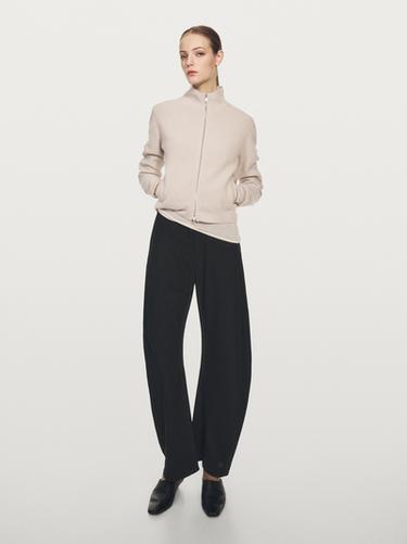 Cardigan cremallera 100% cashmere - Beige de Zara - Imagen 0