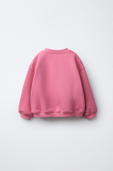 EMBROIDERED CAPYBARA AND HEART SWEATSHIRT - Red / Coral by Zara - Image 1