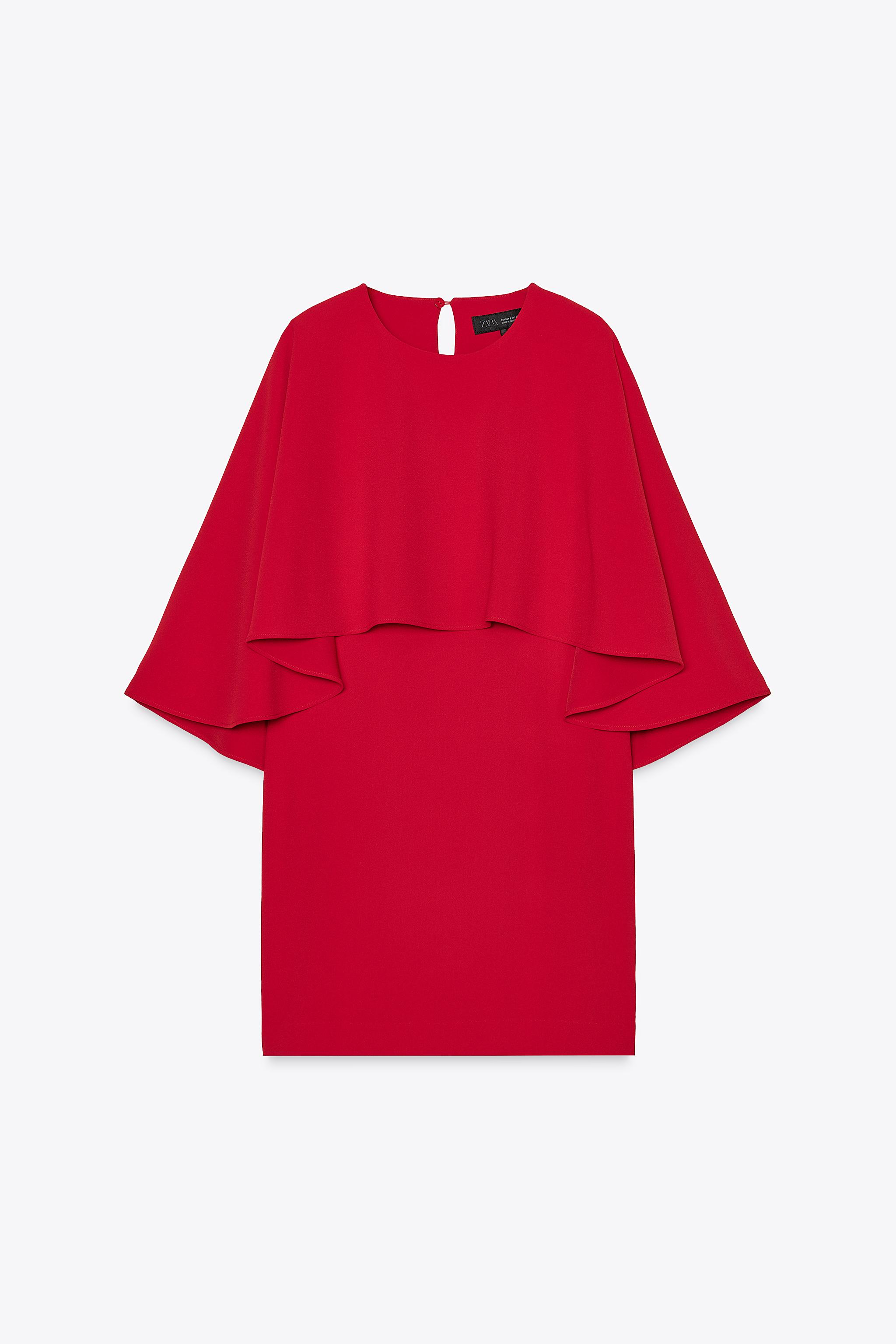 出品10/14まで！TOWAVASE  Sarasa Dress  Red ZW COLLECTION SHORT CAPE DRESS - Red | ZARA United States
