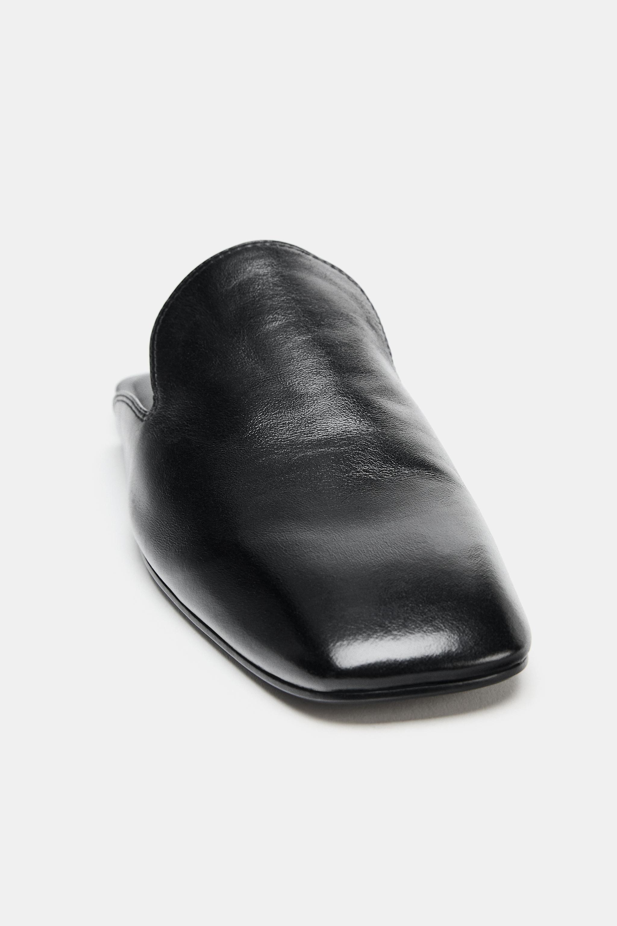 LEATHER MULE LOAFERS - Black | ZARA United States
