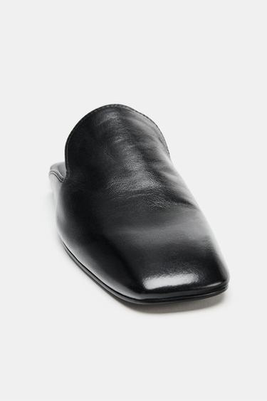 LEATHER MULE LOAFERS - Black by Zara - Image 4