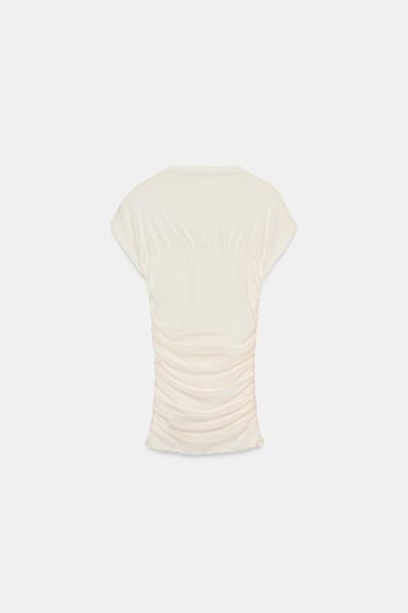 DRAPED TOP - Oyster-white by Zara - Image 5