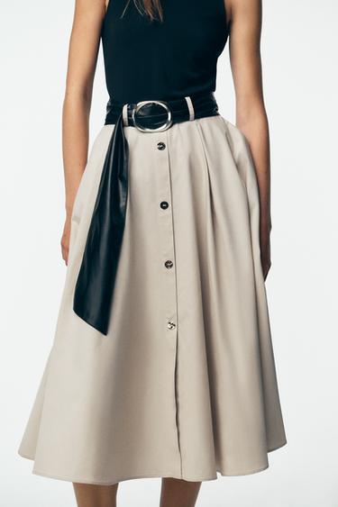 BELTED COMBINATION DRESS - Ecru / Black by Zara - Image 2