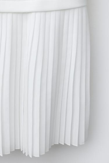PLEATED MIDI SKIRT - White by Zara - Image 3