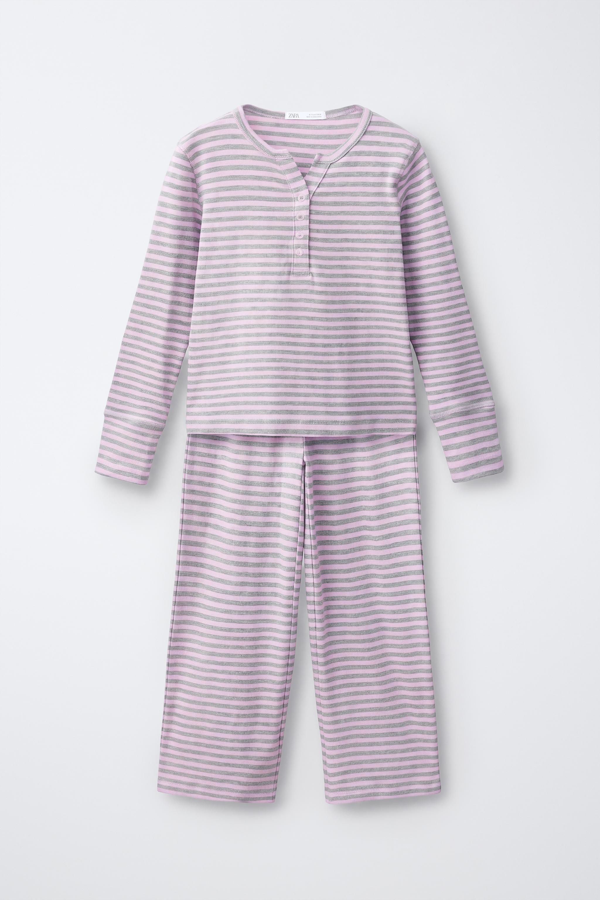 6-14 YEARS/ STRIPED PRINT PYJAMAS