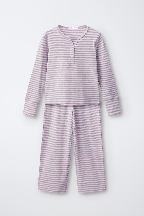 6-14 YEARS/ STRIPED PRINT PYJAMAS - Pink by Zara - Image 0