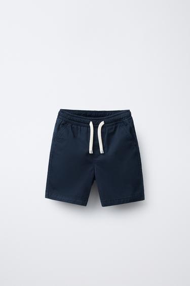 Zara STANDARD TWILL SHORTS - Blue