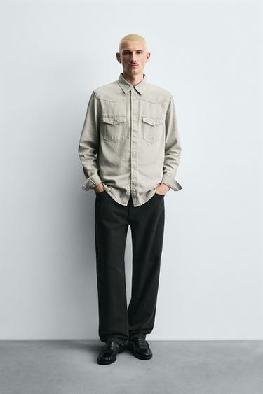 WESTERN DENIM SHIRT - Khaki by Zara
