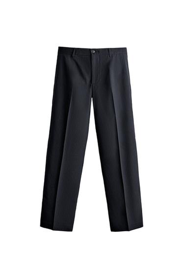 PANTALÓN TRAJE RAYA DIPLOMÁTICA - Marino de Zara