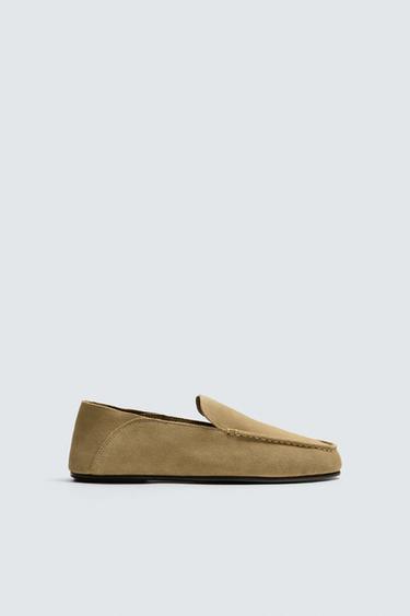 LEATHER LOAFERS - Beige by Zara