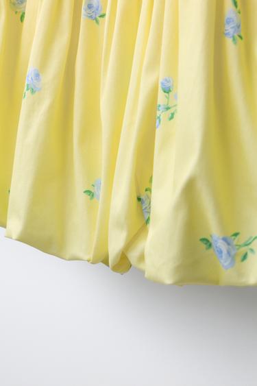 ROBE À FLEURS ET BAS BALLON - Jaune clair de Zara - Image 3