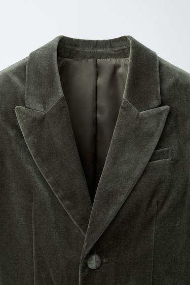 VESTE DE COSTUME EN VELOURS - Marron / Taupe de Zara - Image 2