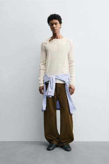 RIB HENLEY T-SHIRT SAMUEL DE SABOIA X ZARA - Oyster-white by Zara - Image 0