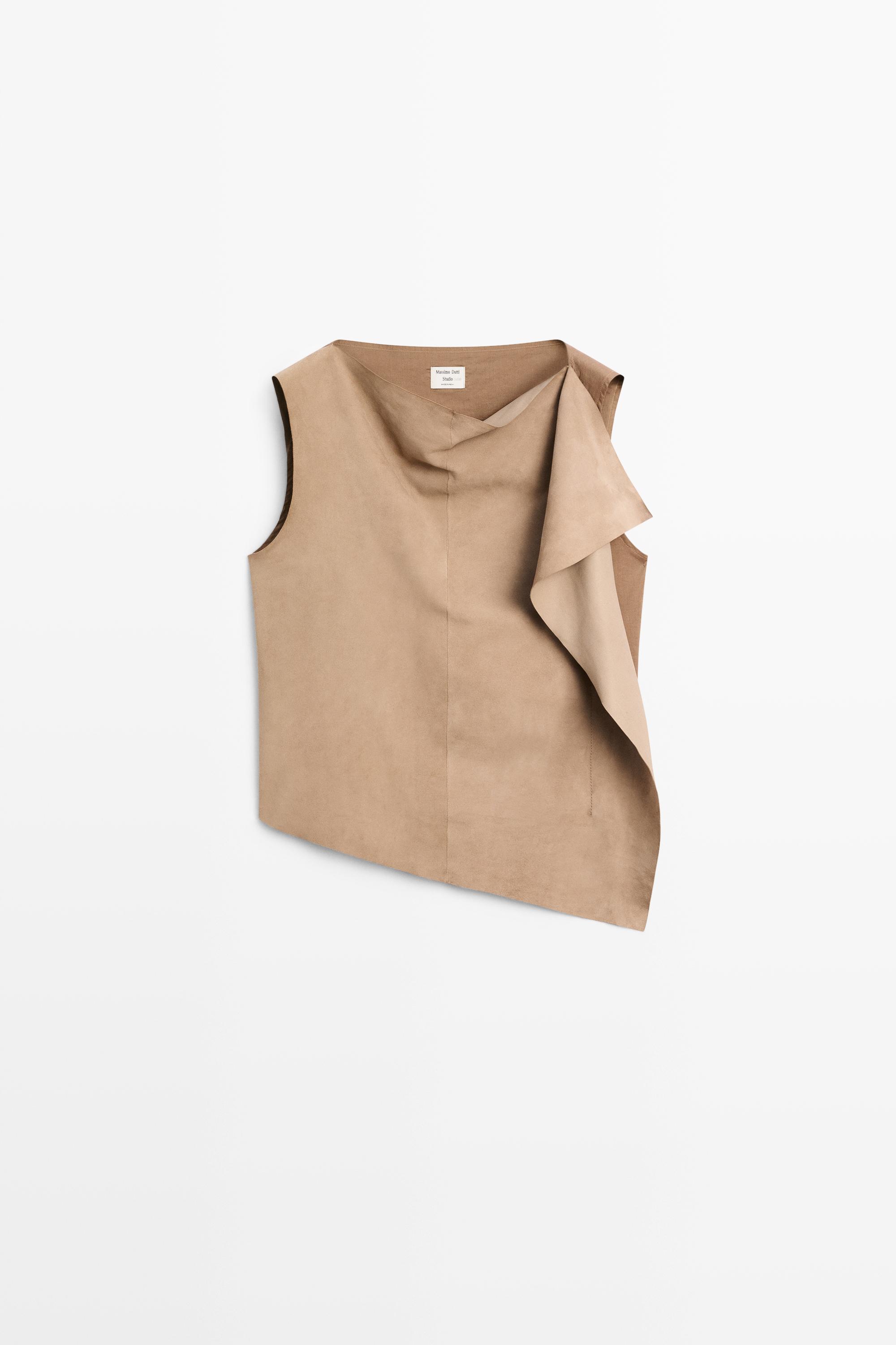 Asymmetric suede top - STUDIO
