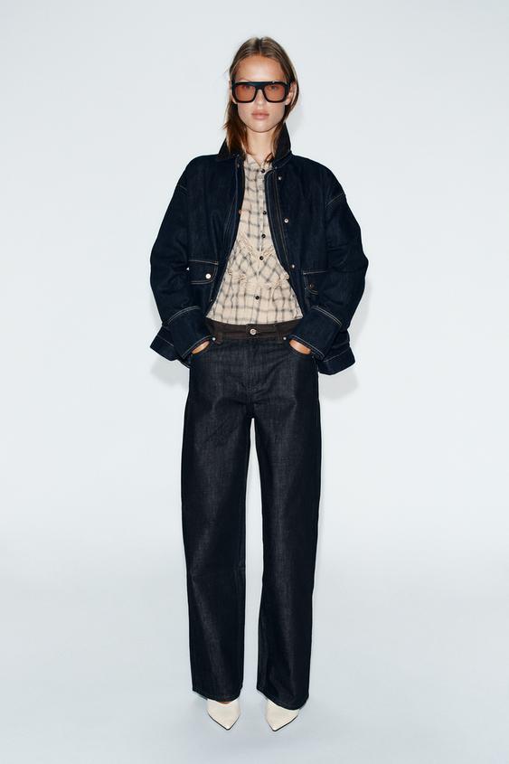 JEANS Z1975 BARREL TAILLE HAUTE COMBINÉ - Bleu de Zara - Image 0