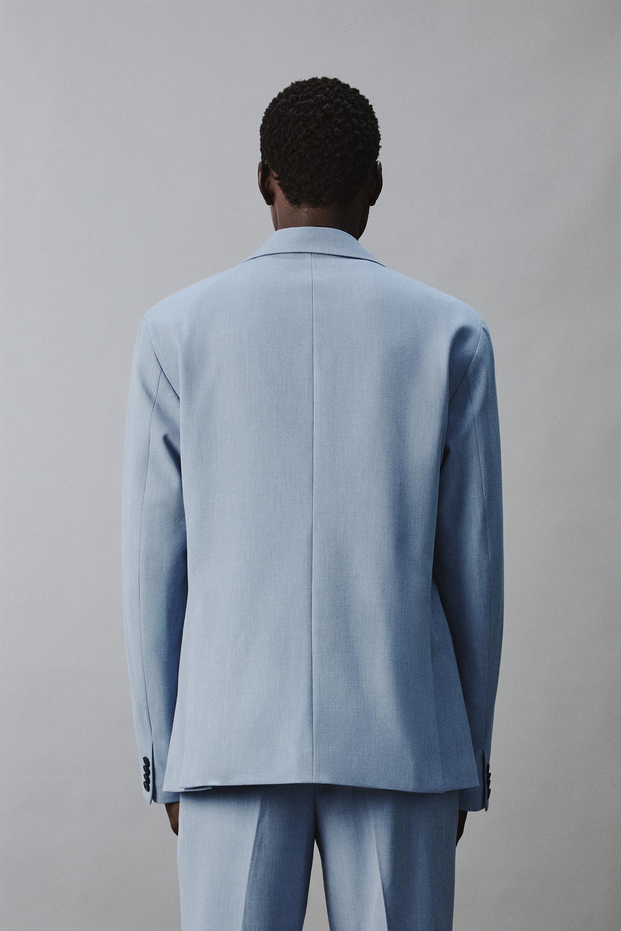 COMFORT TEXTURED SUIT BLAZER - Sky blue | ZARA United States