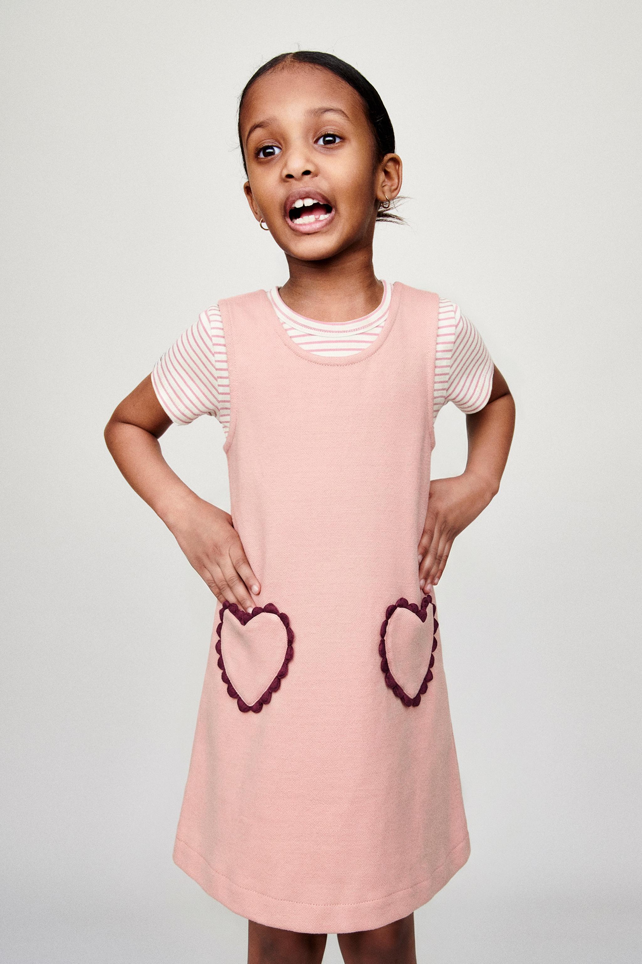 PONTE KNIT DRESS WITH HEART POCKETS - Pink | ZARA United States
