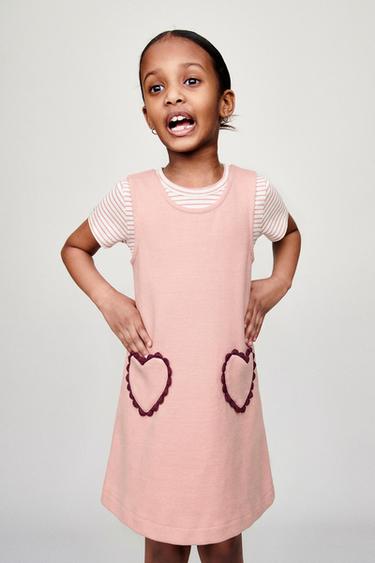 PONTE ROMA DRESS WITH HEART POCKETS - Pink by Zara