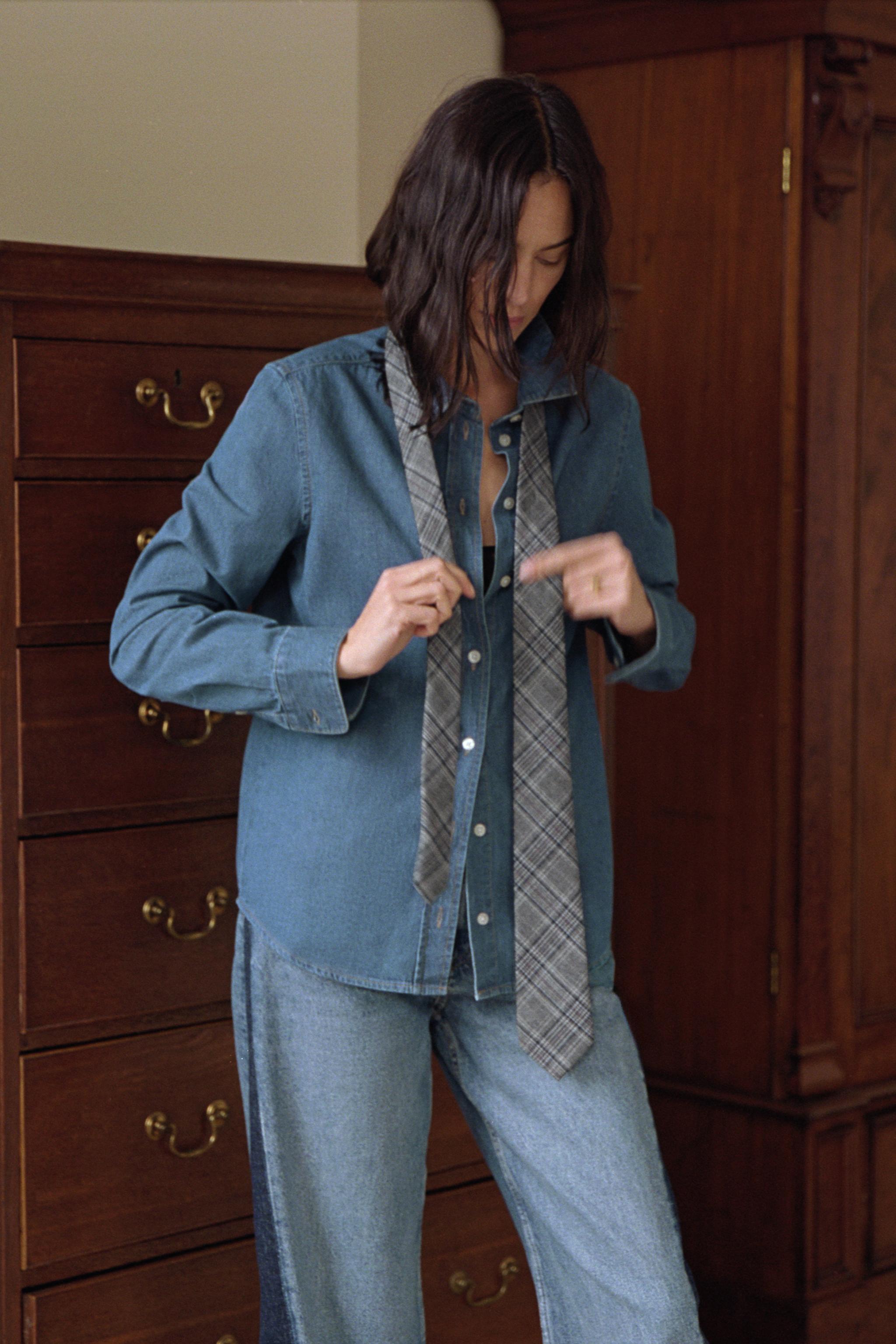 ZW COLLECTION SLIM-FIT DENIM SHIRT