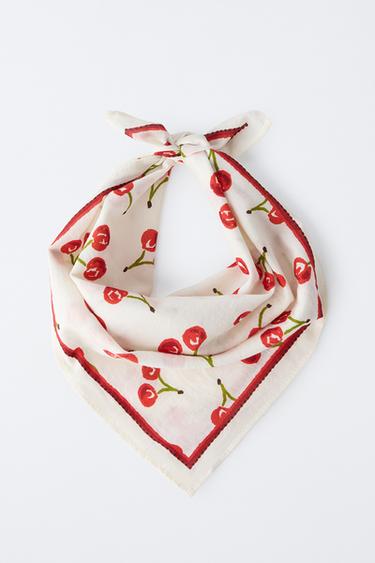 SQUARE CHERRY BANDANA - Red by Zara - Image 3