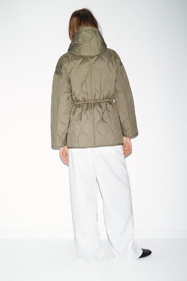 BLOUSON REMBOURRÉ À CAPUCHE DÉPERLANT - Kaki de Zara - Image 4