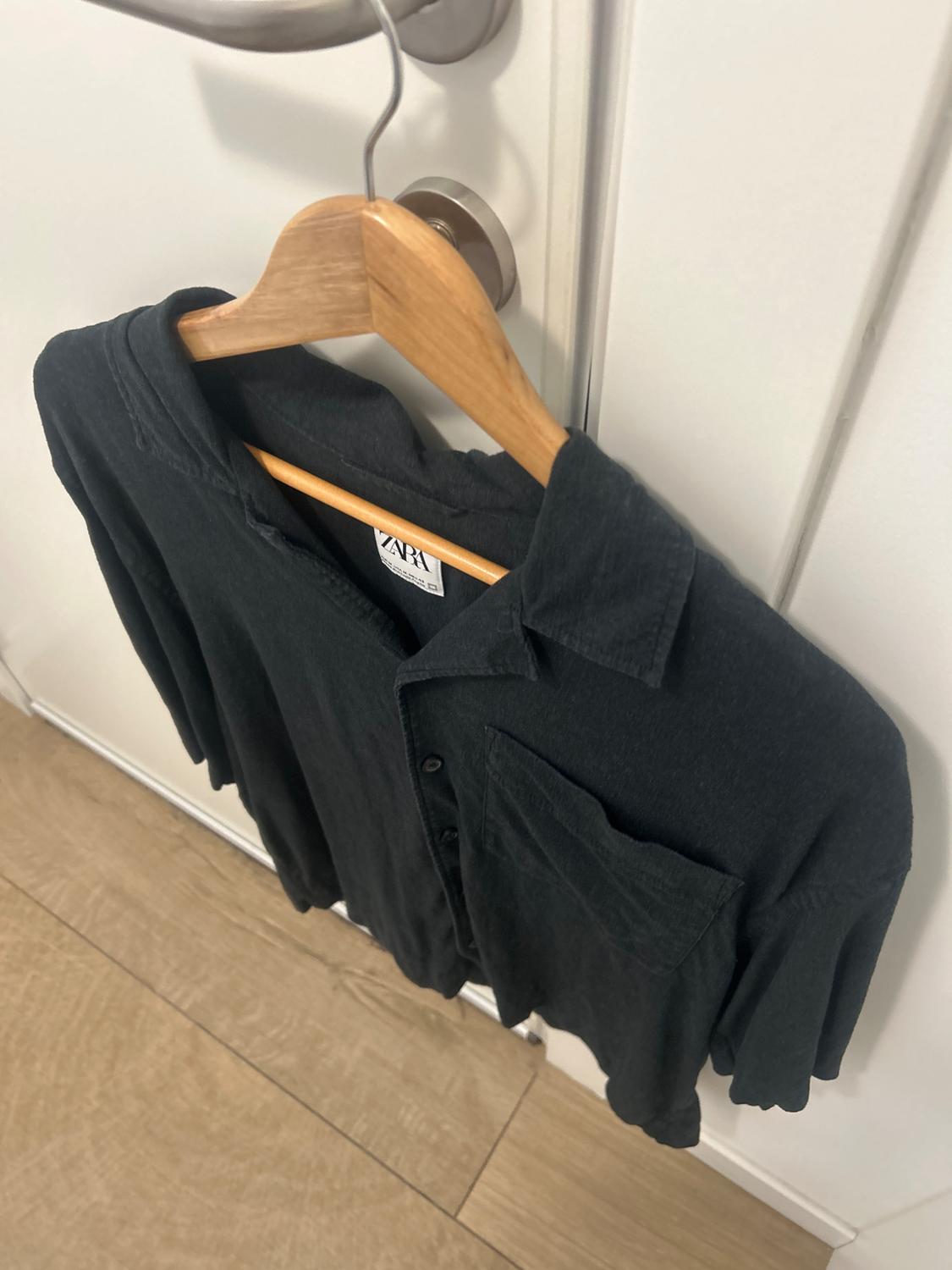 CAMISA NEGRA DE LINO Y VISCOSA - Image 4
