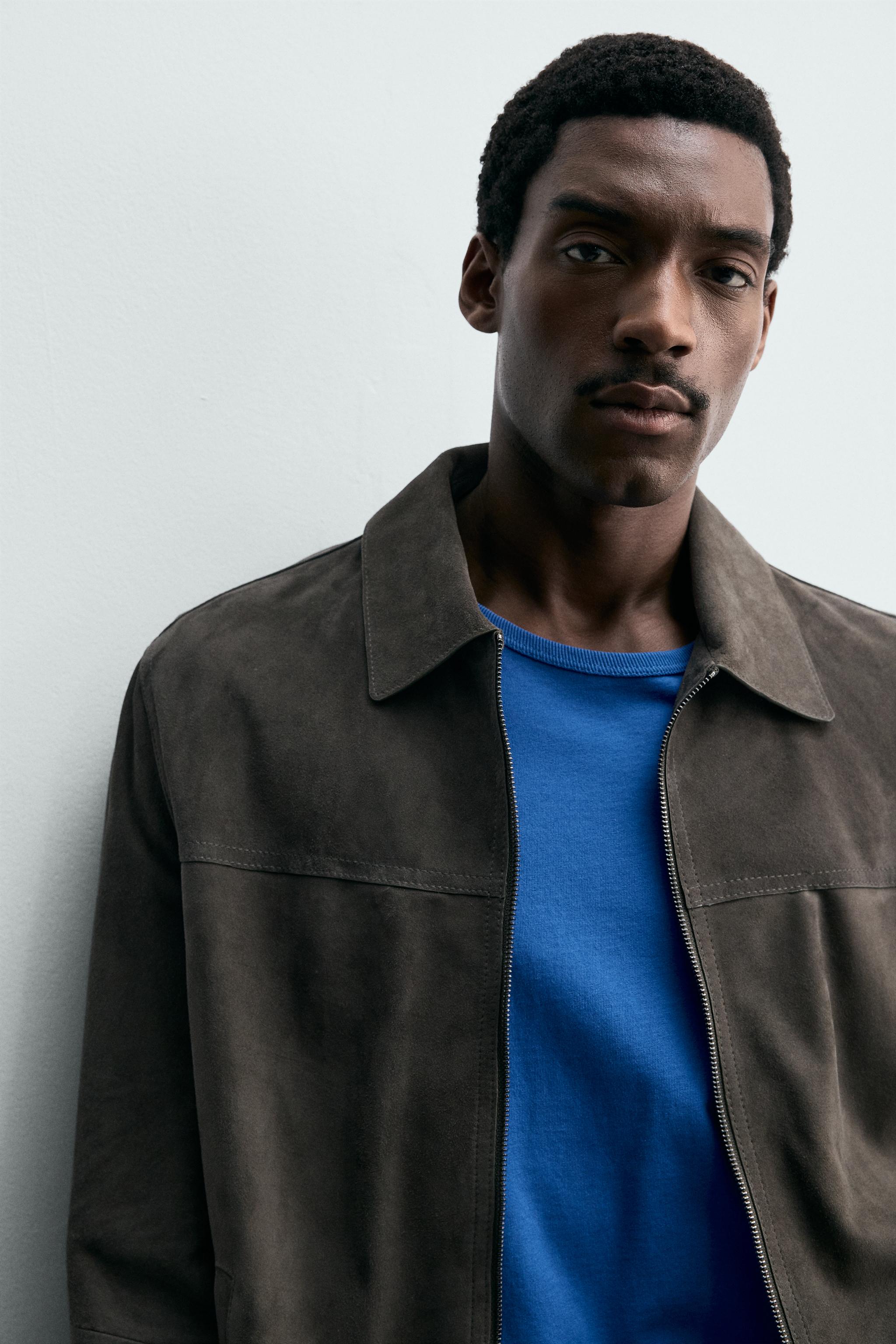 スエードレザー ジャケット - グレー | ZARA Japan / 日本