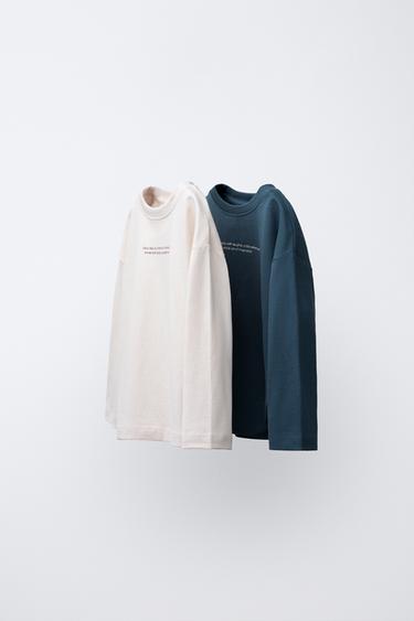 PAQUETE DE DOS PLAYERAS DE MANGA LARGA - Azul de Zara