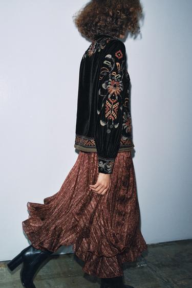 FUSTĂ LUNGĂ CU IMPRIMEU ZW COLLECTION - Multicolor de la Zara