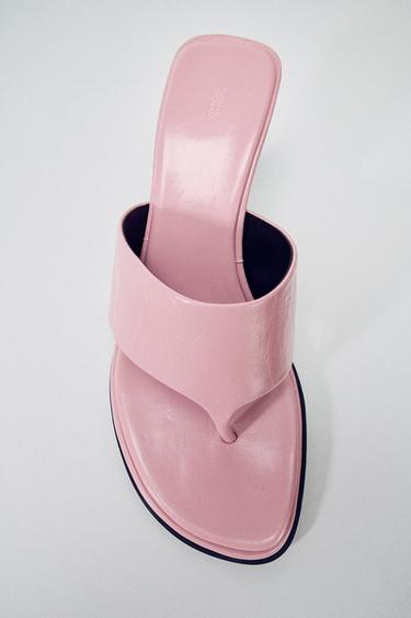 SANDALES EN CUIR À TALONS ÉDITION LIMITÉE - Rose de Zara