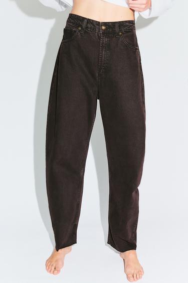 TRF BARREL HIGH-WAIST JEANS - Brown by Zara - Image 1