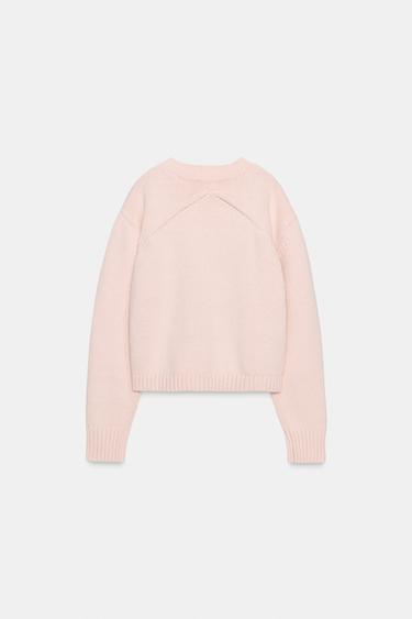 PULL EN MAILLE AVEC DÉTAIL AU DOS - Rose de Zara - Image 4