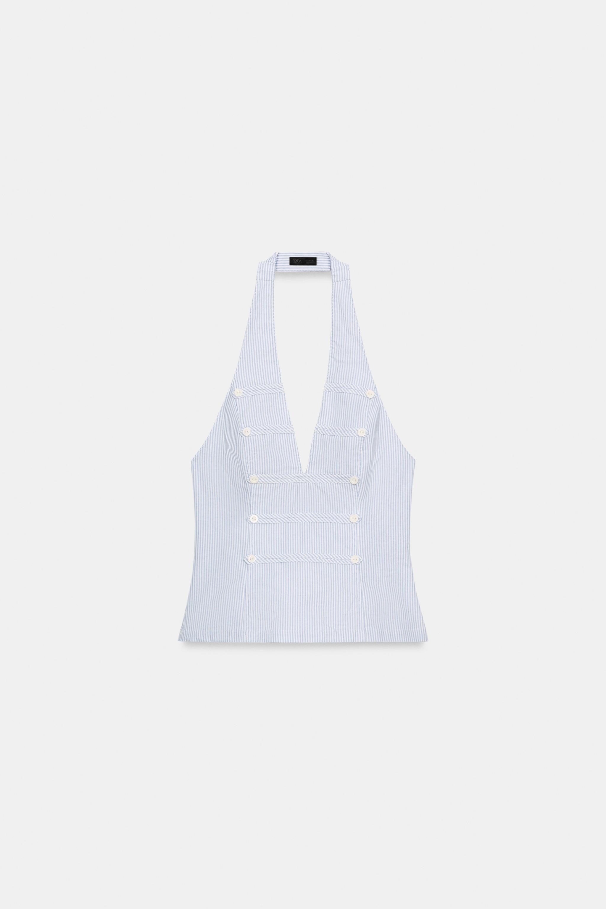 BUTTON HALTER TOP